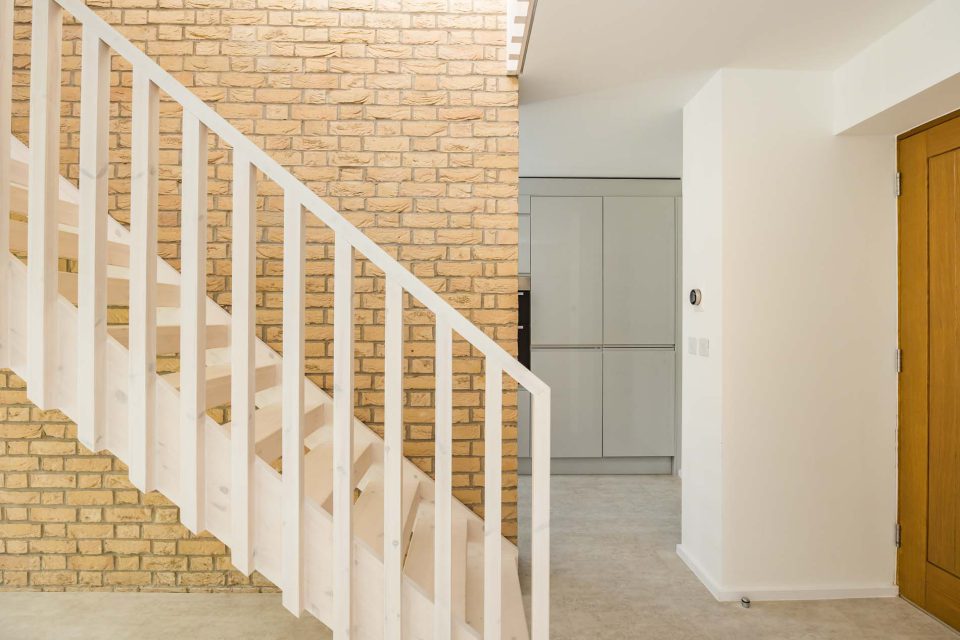 A staircase in a house