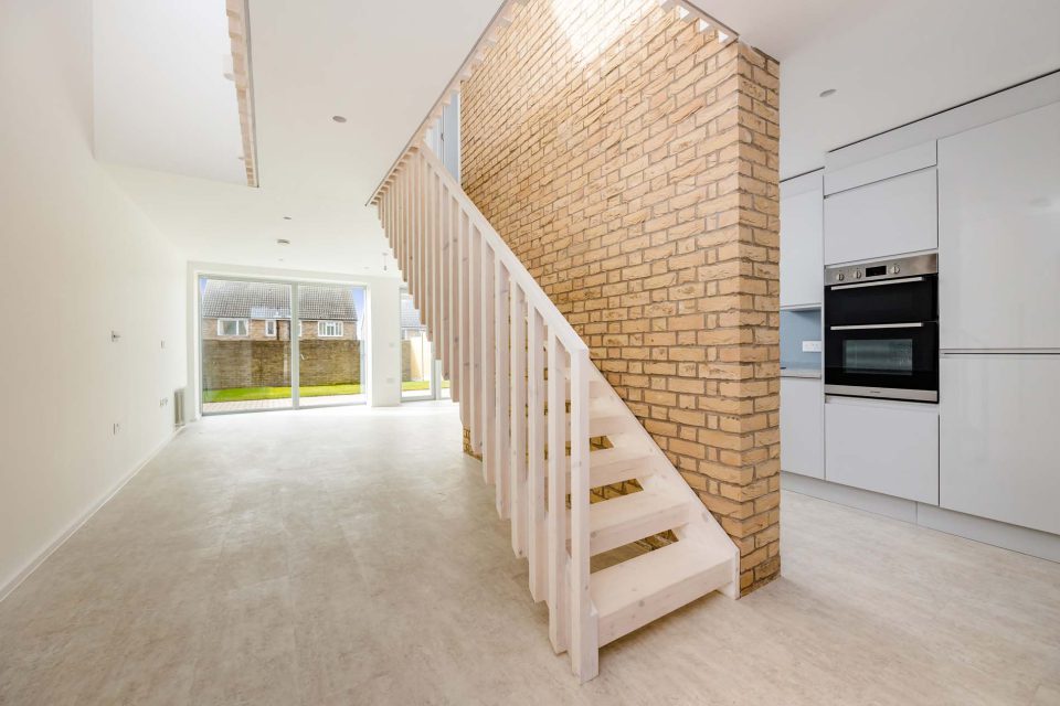 A staircase in a house