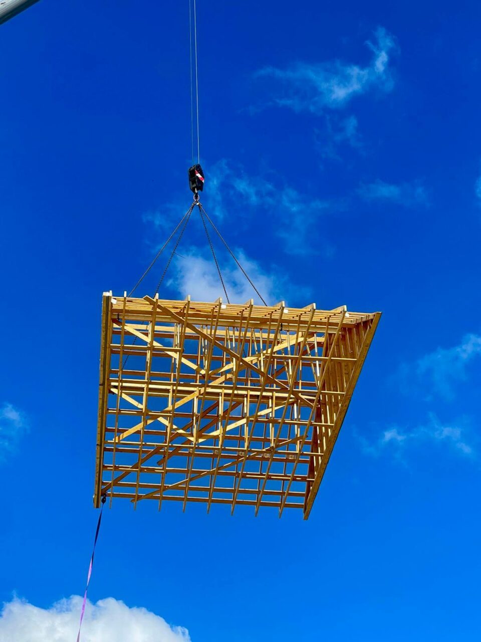 A crane in operation