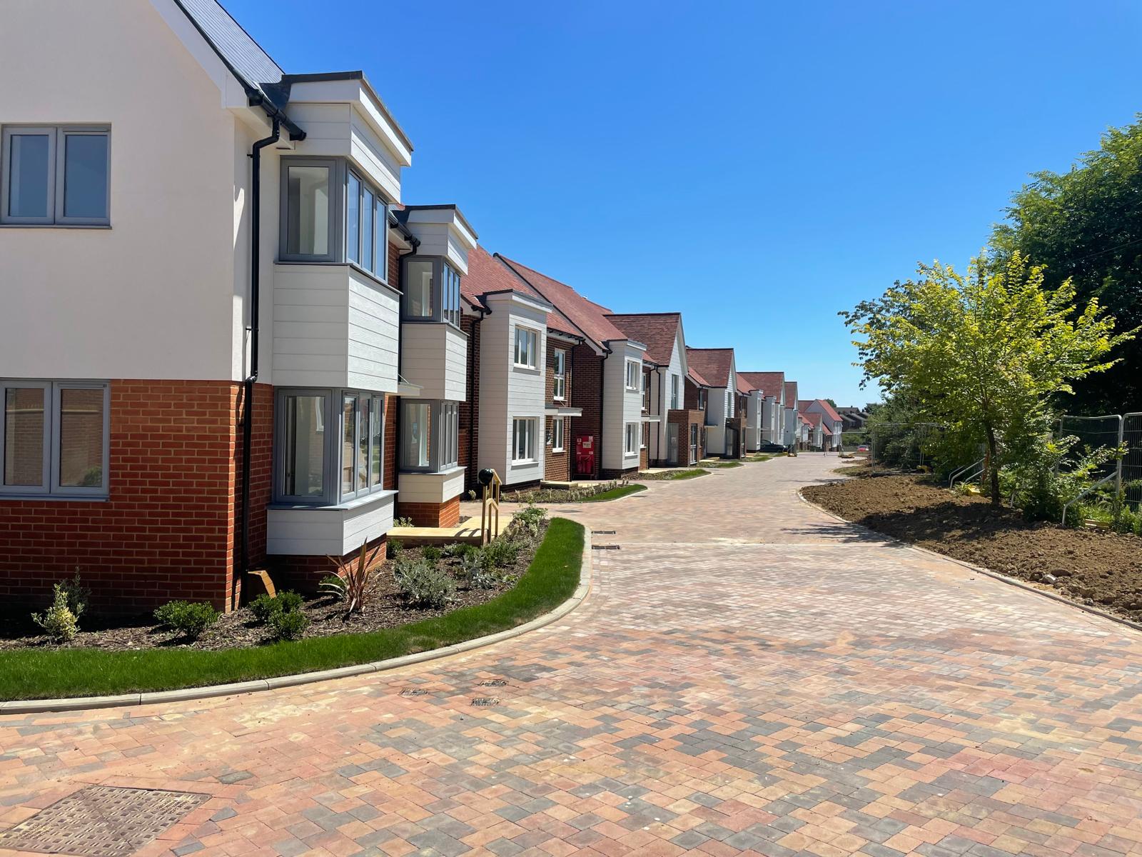 A street view of Woodhart built properties